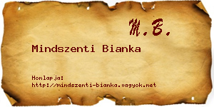 Mindszenti Bianka névjegykártya